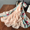 Cute floral print spring wholesale custom printed multi wear fantasy scarf for women